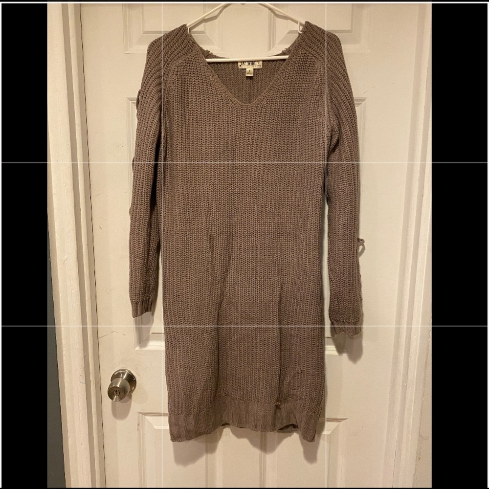 Say What Long Grayish Purple Sweater